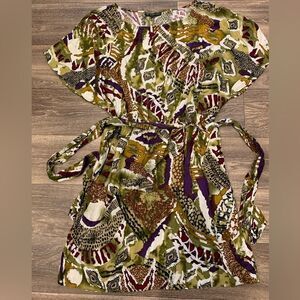 Mlle Gabrielle Women’s Mini Dress Size: 2X Elastic Waist with Tie